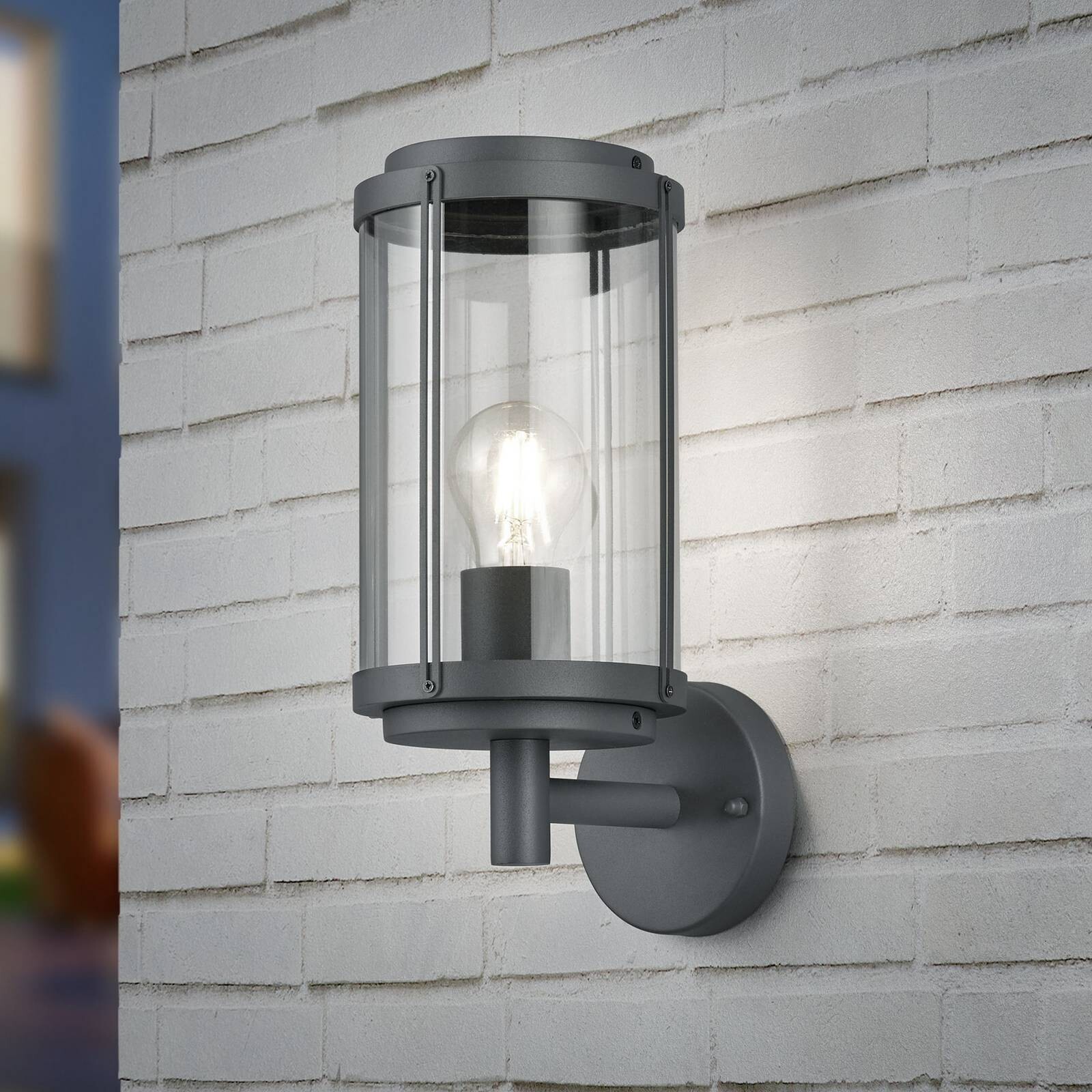 Vonkajšie nástenné svietidlo TANARO, antracitová farba, výška 33 cm, kov, IP44