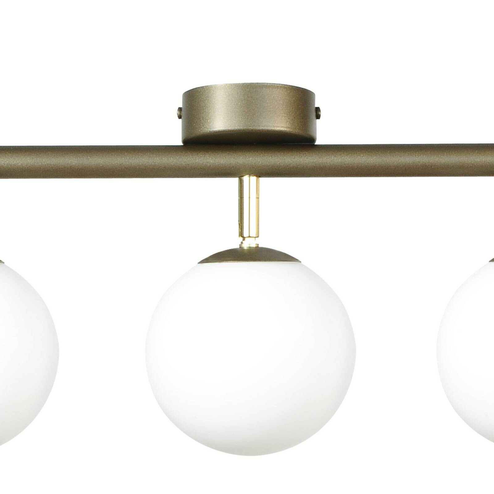 Stropné svietidlo Drum, kávová farba, sklo, dĺžka 80 cm, 5-pl, G9