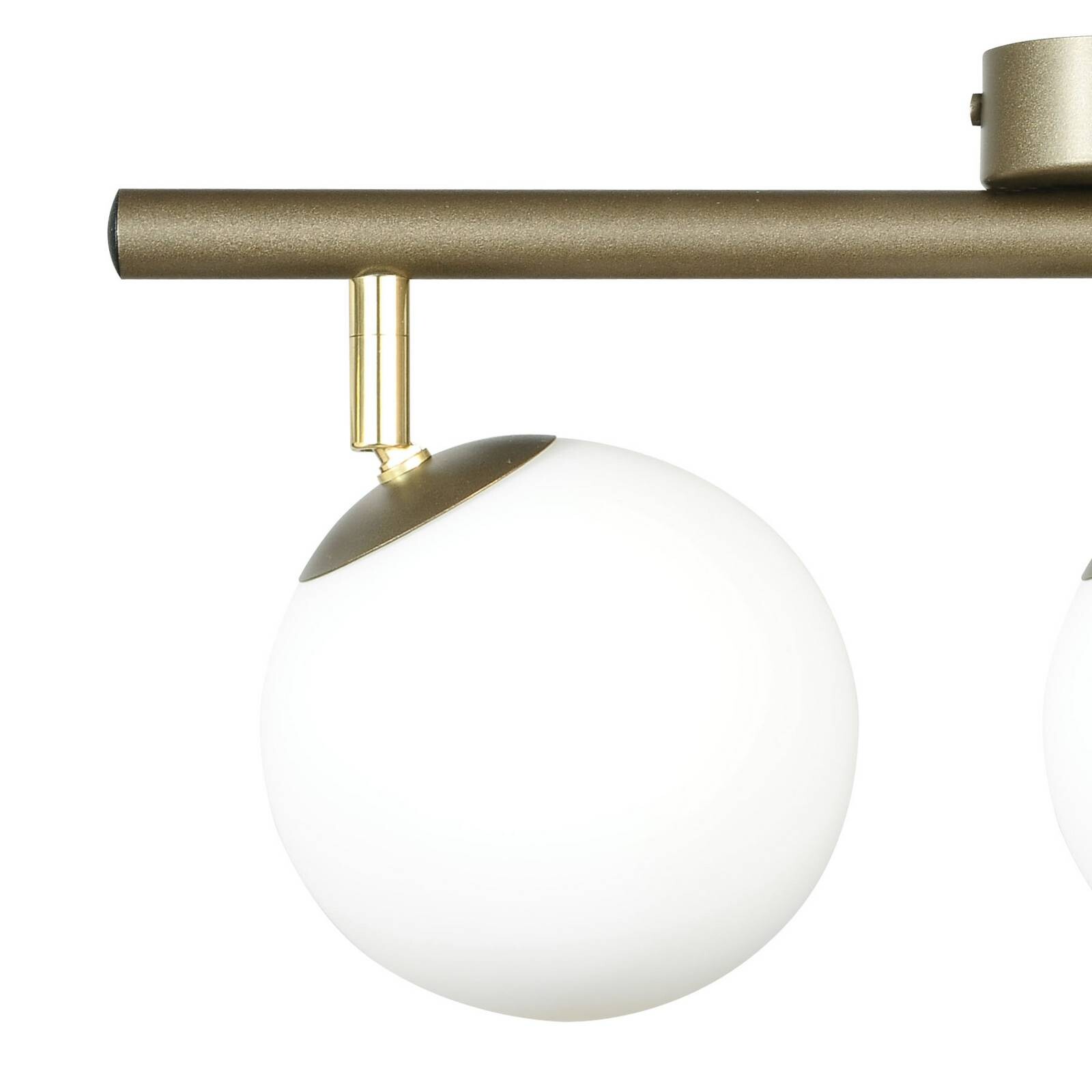 Stropné svietidlo Drum, kávová farba, 3-pl., sklo, dĺžka 46 cm