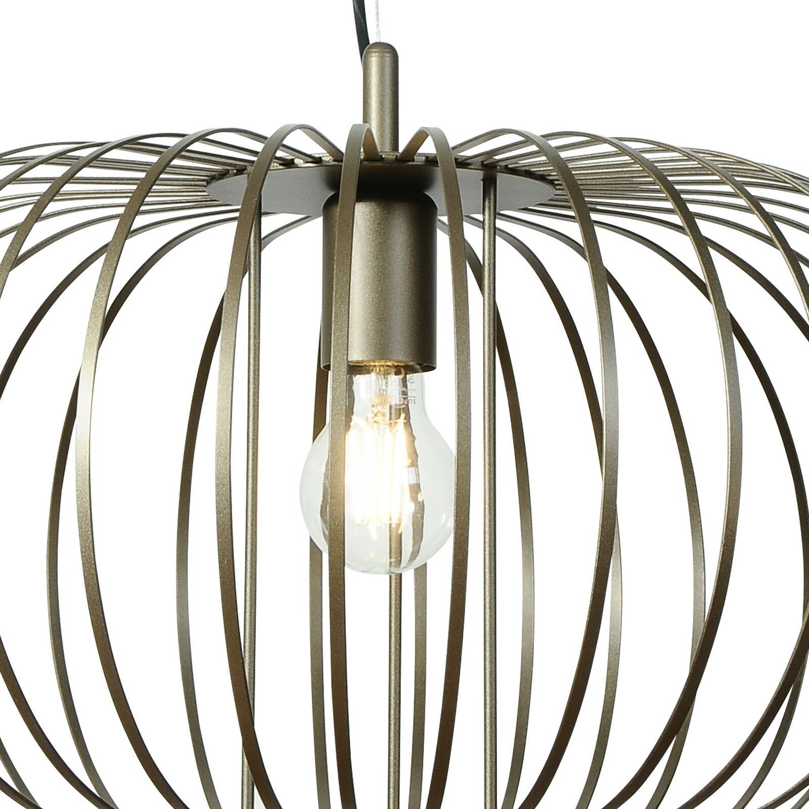 Závesné svietidlo Globe, kávová farba, Ø 51 cm, kov, 1-pl. E27