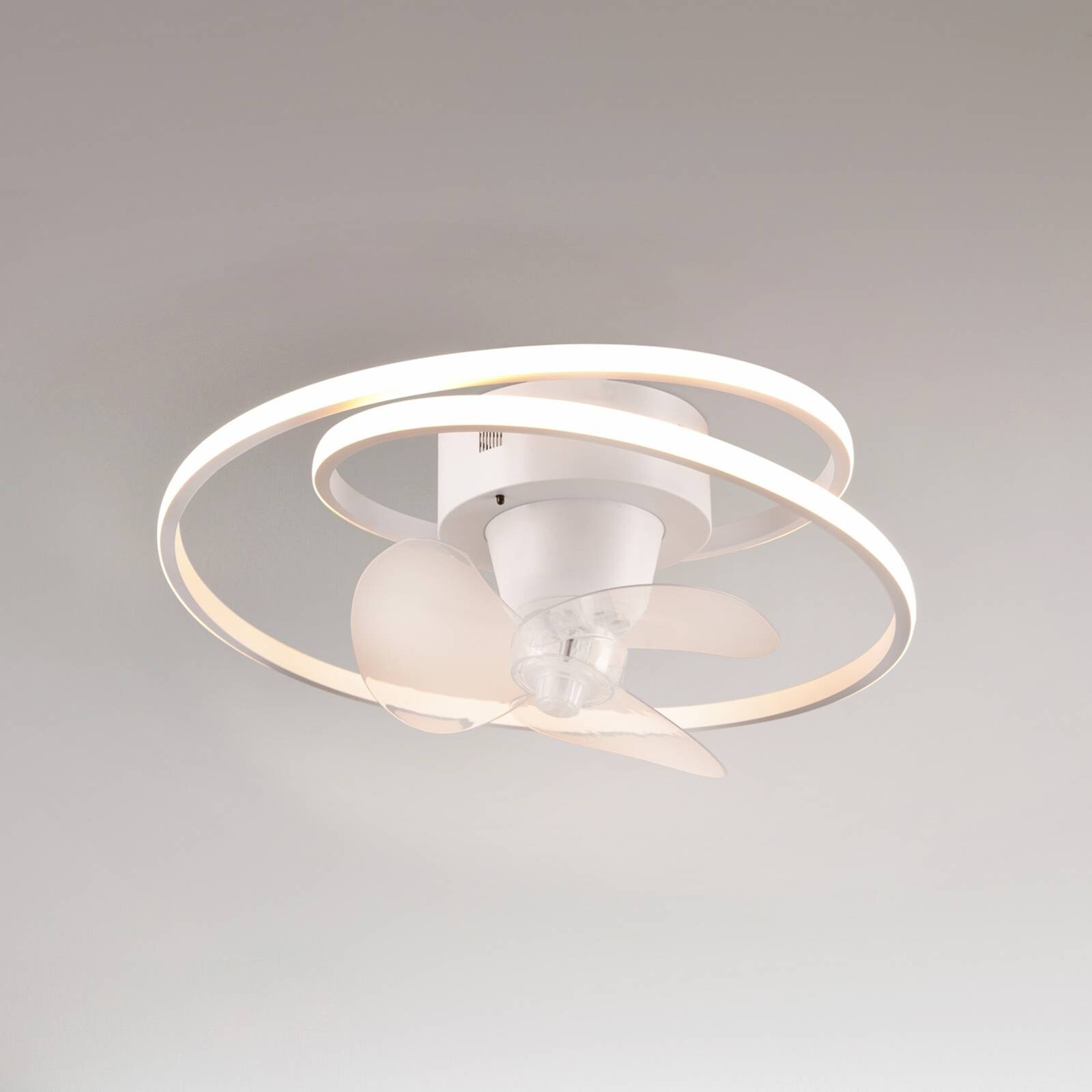 LED ventilátor Umea, biely, DC, tichý, Ø 50 cm, CCT, diaľkové ovládanie