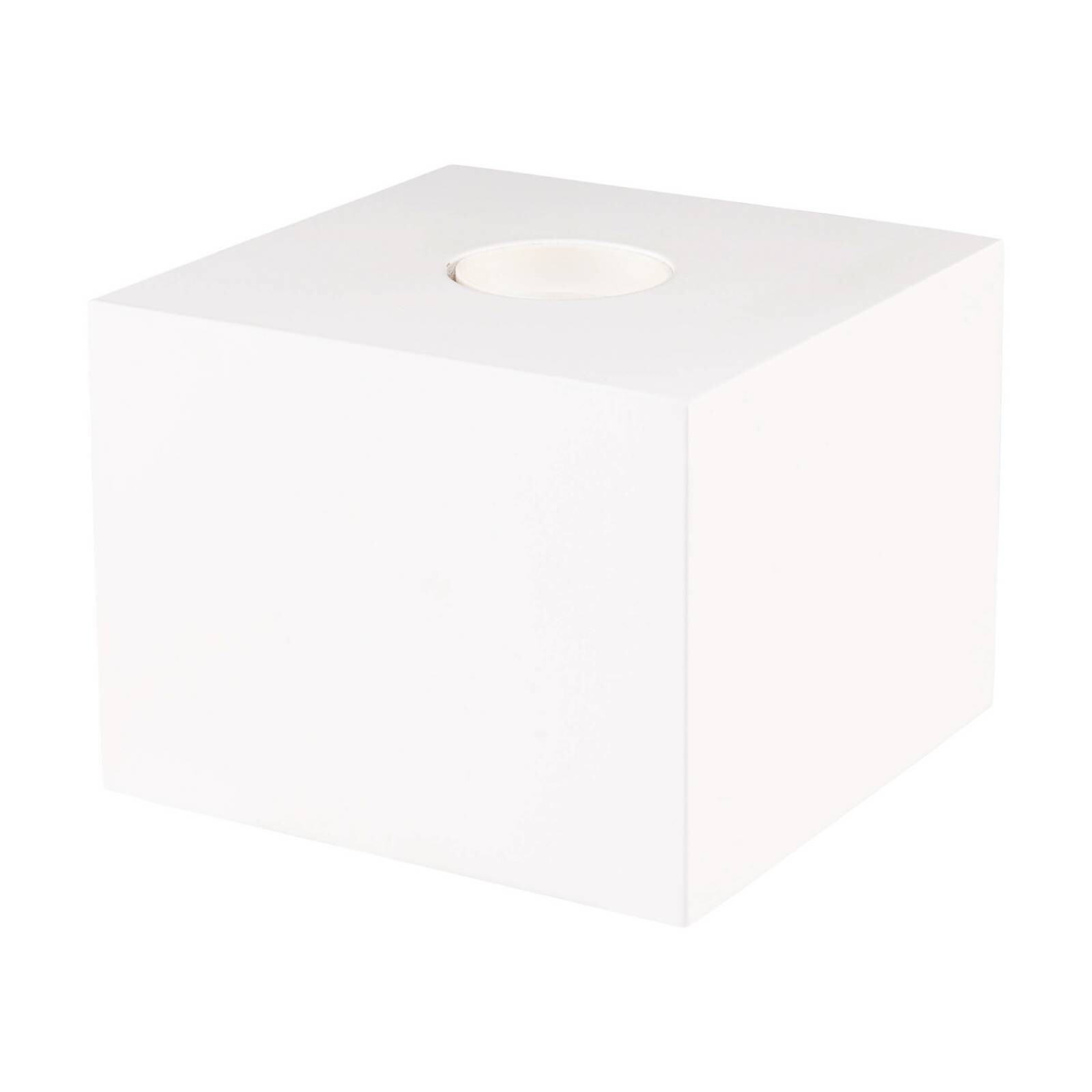 Segula stolová lampa Cozy, biela buková drevina, tvar kocky, E27