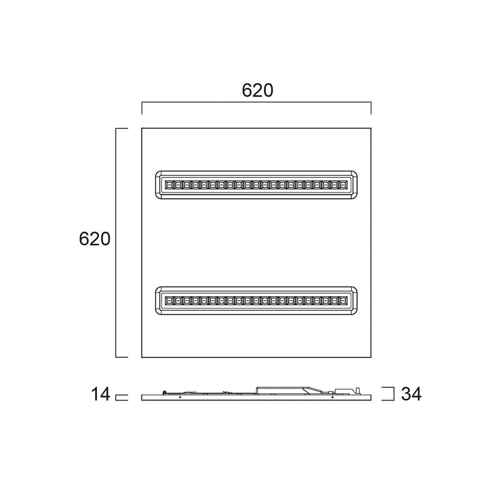 LED panel OptiClip R 625 2L, biely, 33 W, 4 000 K, stmievateľné DALI