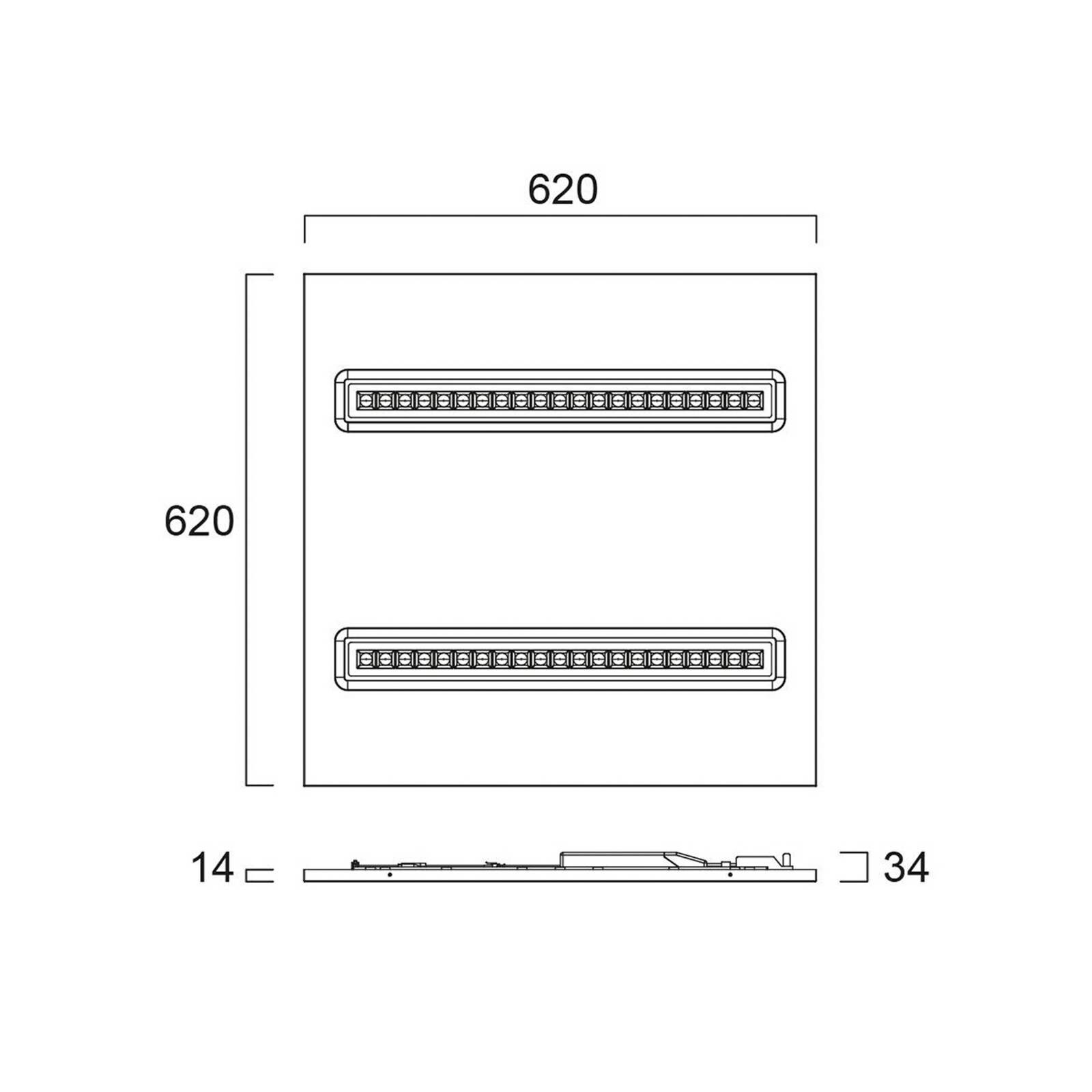 LED panel OptiClip R 625 2L, biely, 33 W, 4 000 K, Multipower