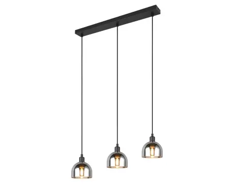 Závesné stropné osvetlenie Molly, čierna/chrómované sklo%