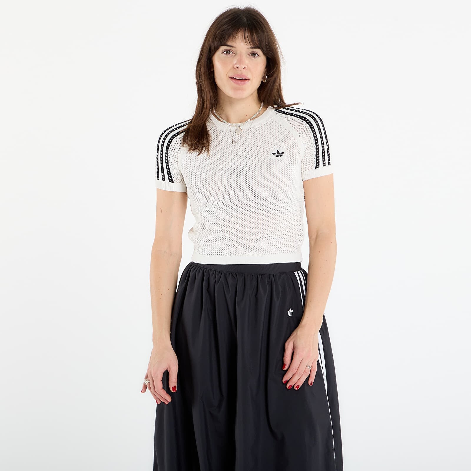Sveter adidas Crochet Tee Off White XS