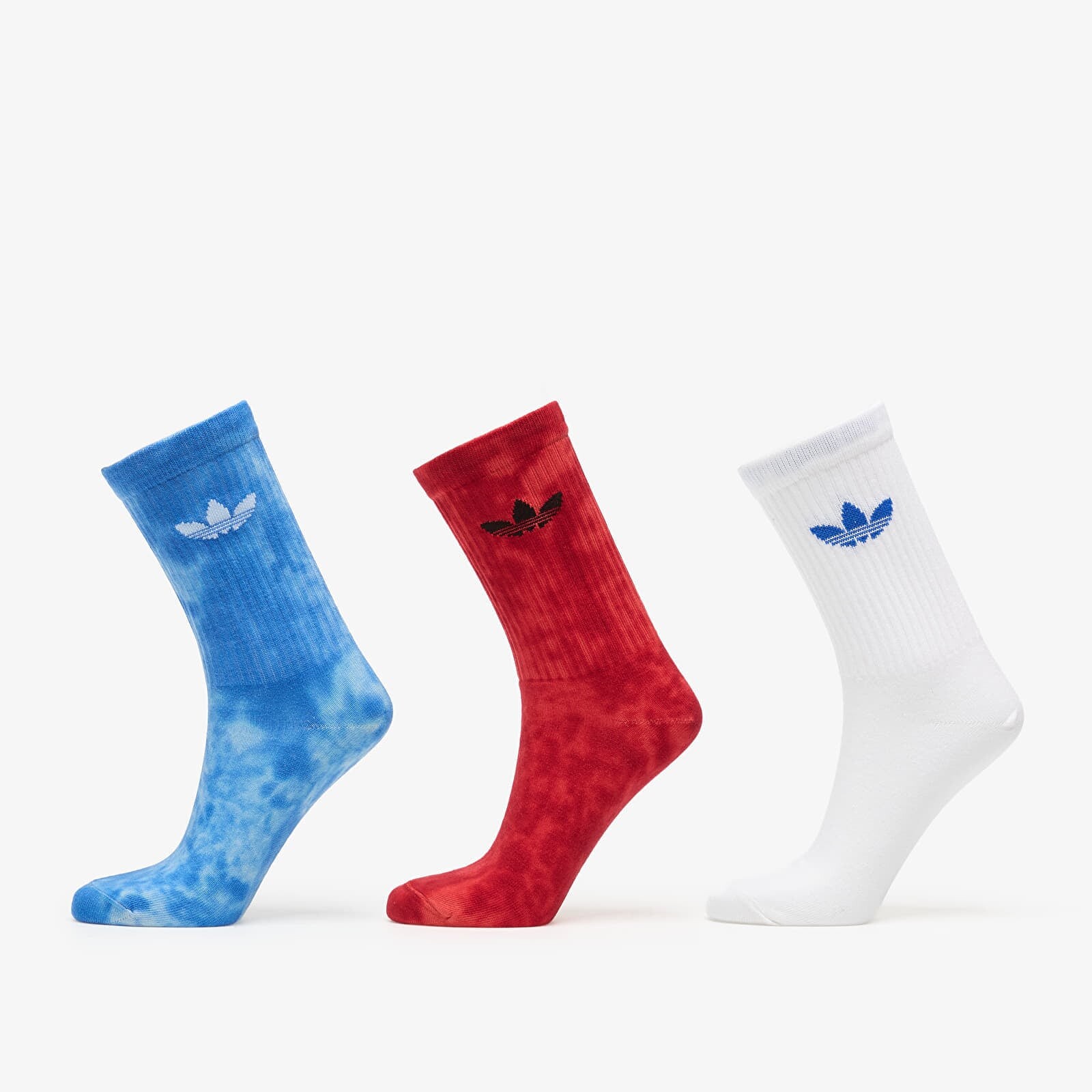 Ponožky adidas Tie Dye Crew Socks 3-Pack Crsk/ Lucid Red/ White/ Clblue S