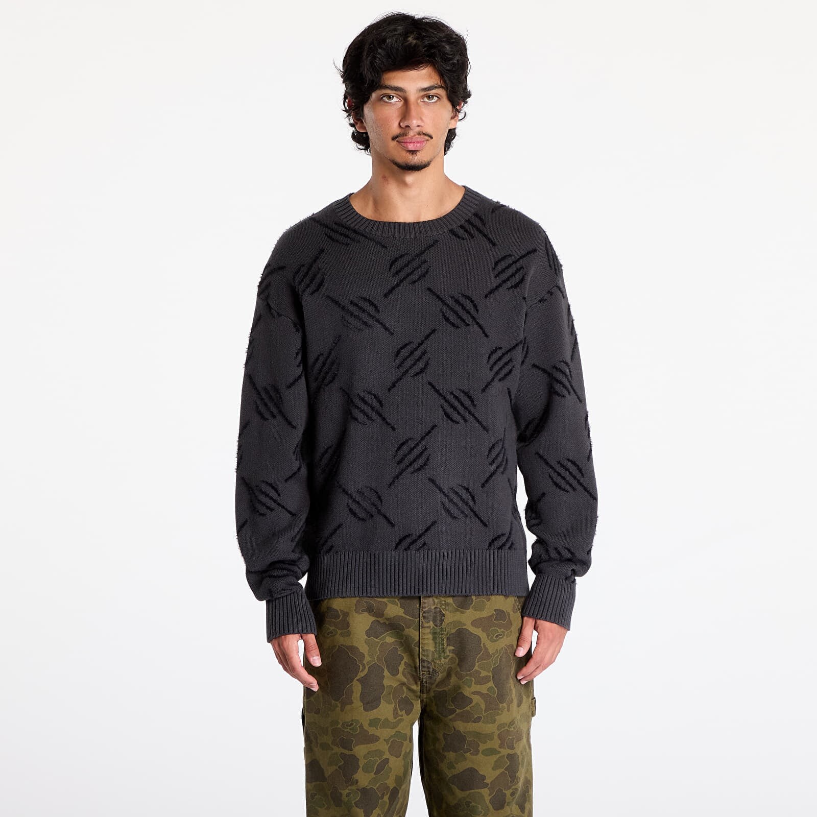 Sveter Daily Paper Tevin Monogram Knit Sweater Black M