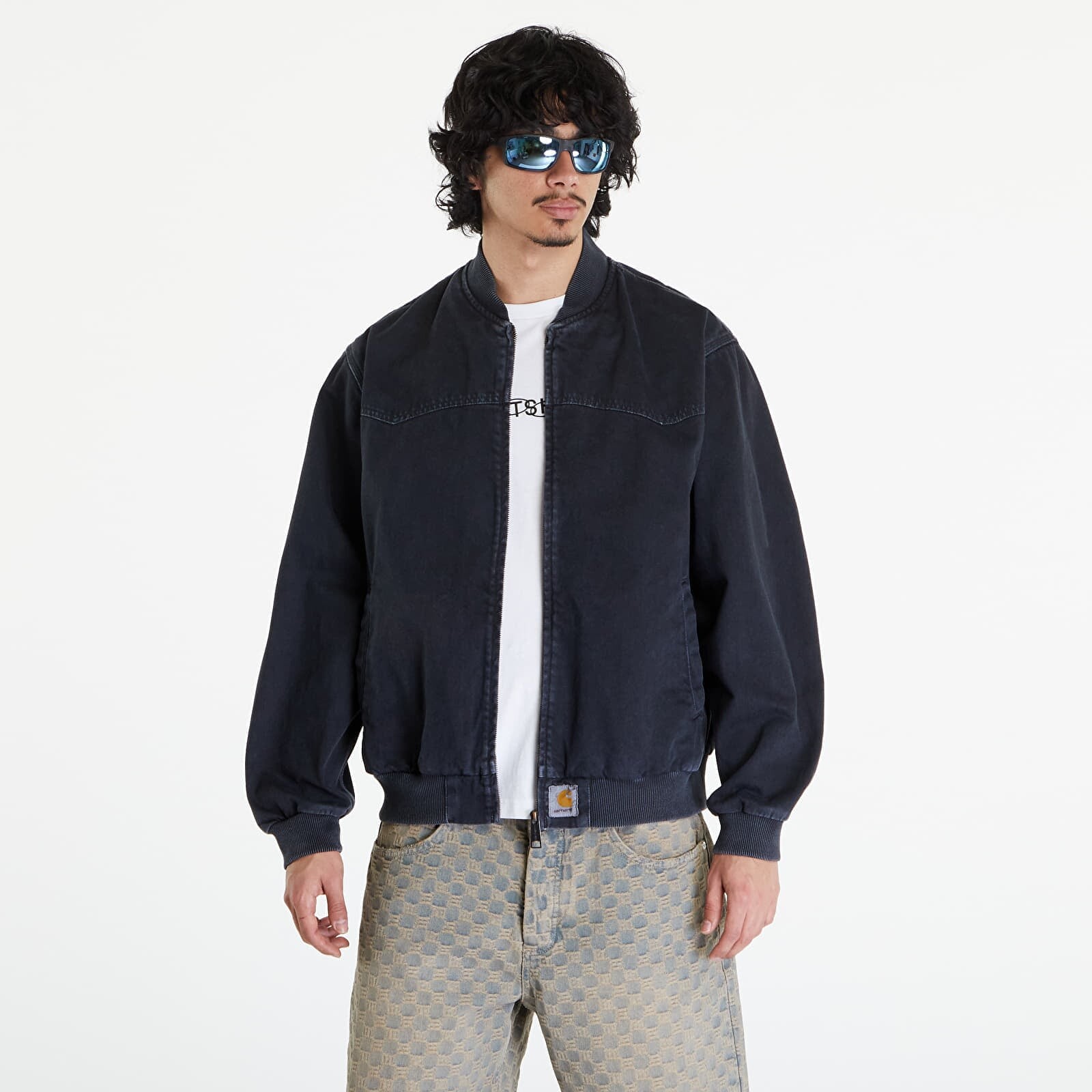 Bunda Carhartt WIP OG Santa Fe Bomber UNISEX Black Stone Dyed XS