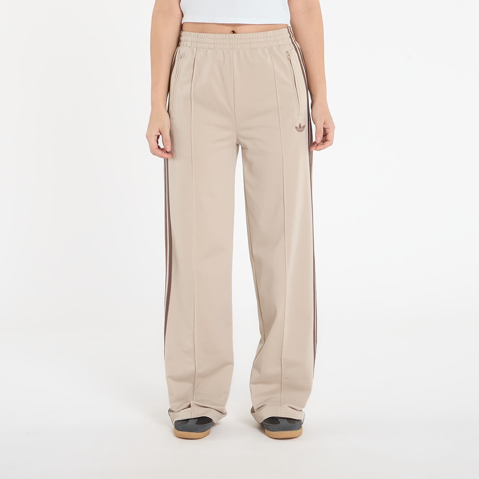 Tepláky adidas Firebird Loose Track Tracksuit Bottoms Stone Khaki/ White M