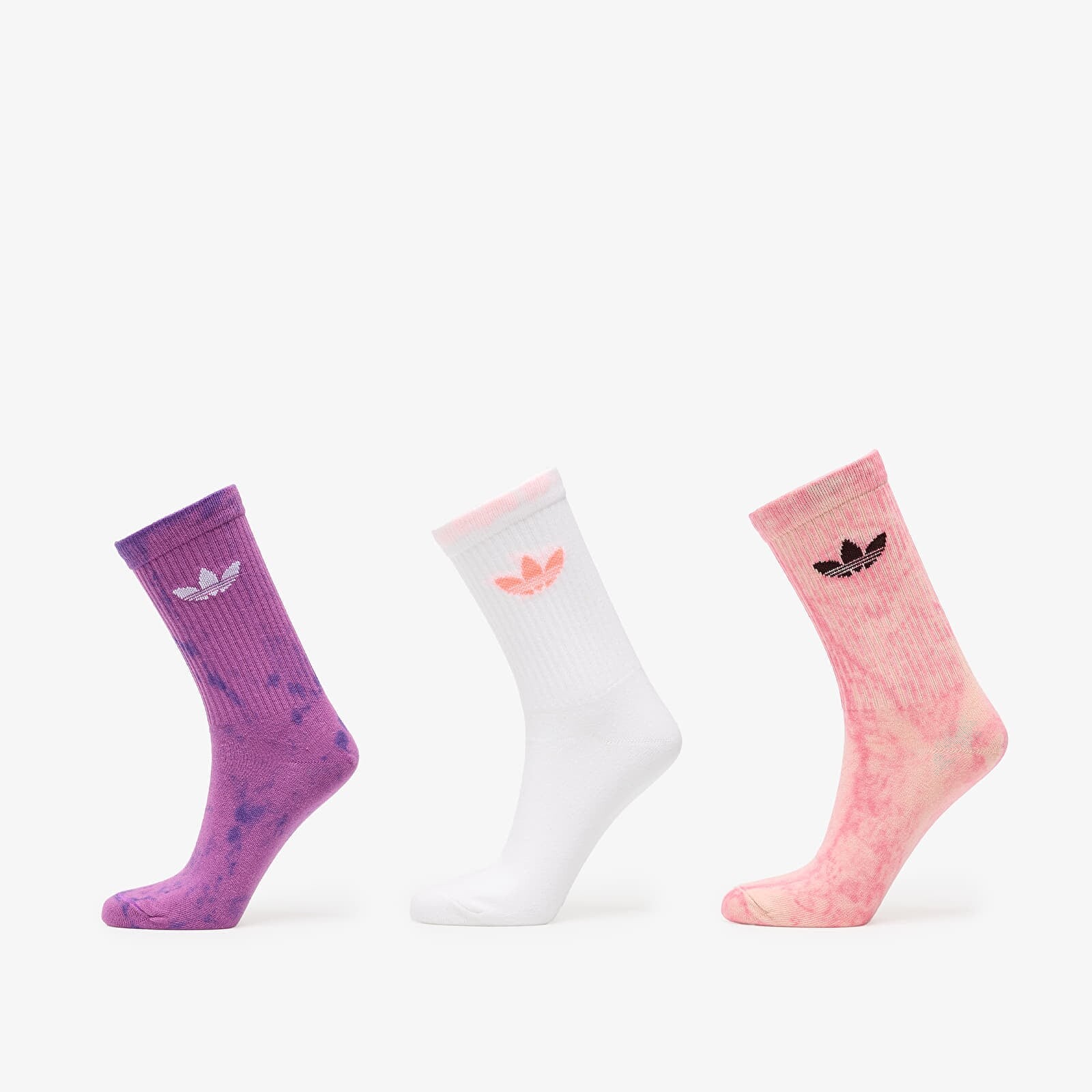 Ponožky adidas Tie Dye Crew Socks 3-Pack Blush Pink/ Purrus/ White S