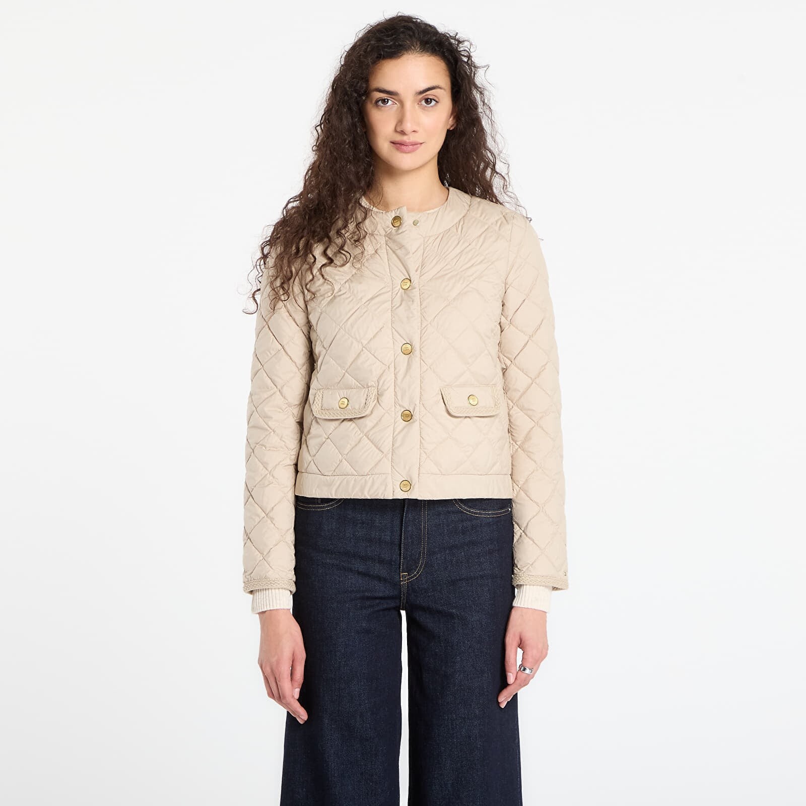 Bunda Tommy Hilfiger G/Button Quilted Reg Lady Jacket Silt XS