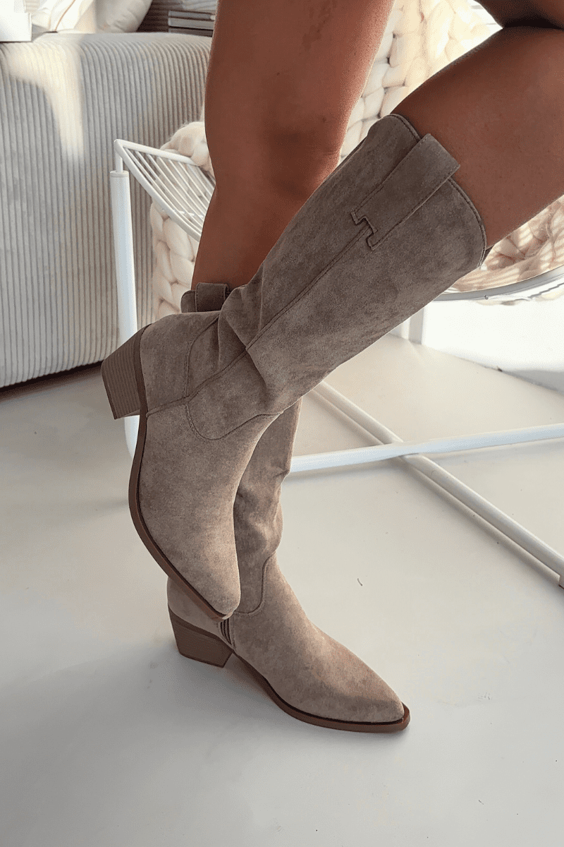 Dámske kovbojské čižmy Khaki Jazelle