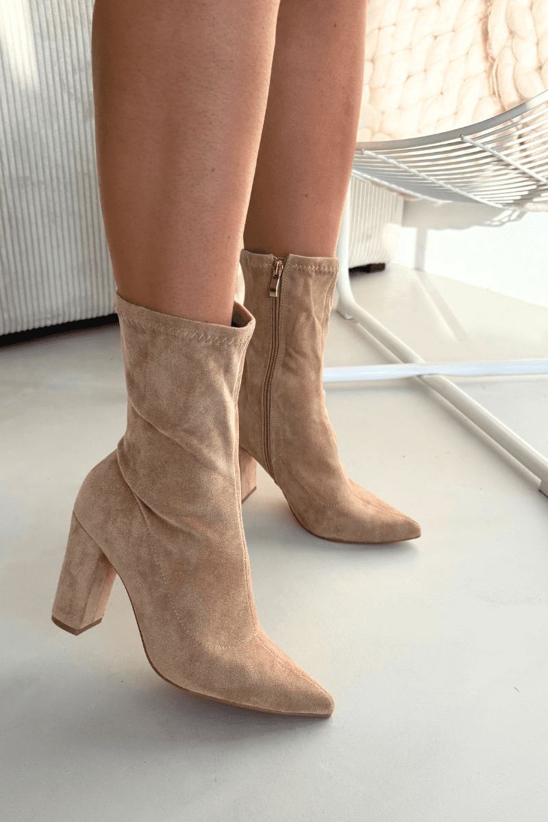 Dámske členkové čižmy Rosivelle béžové