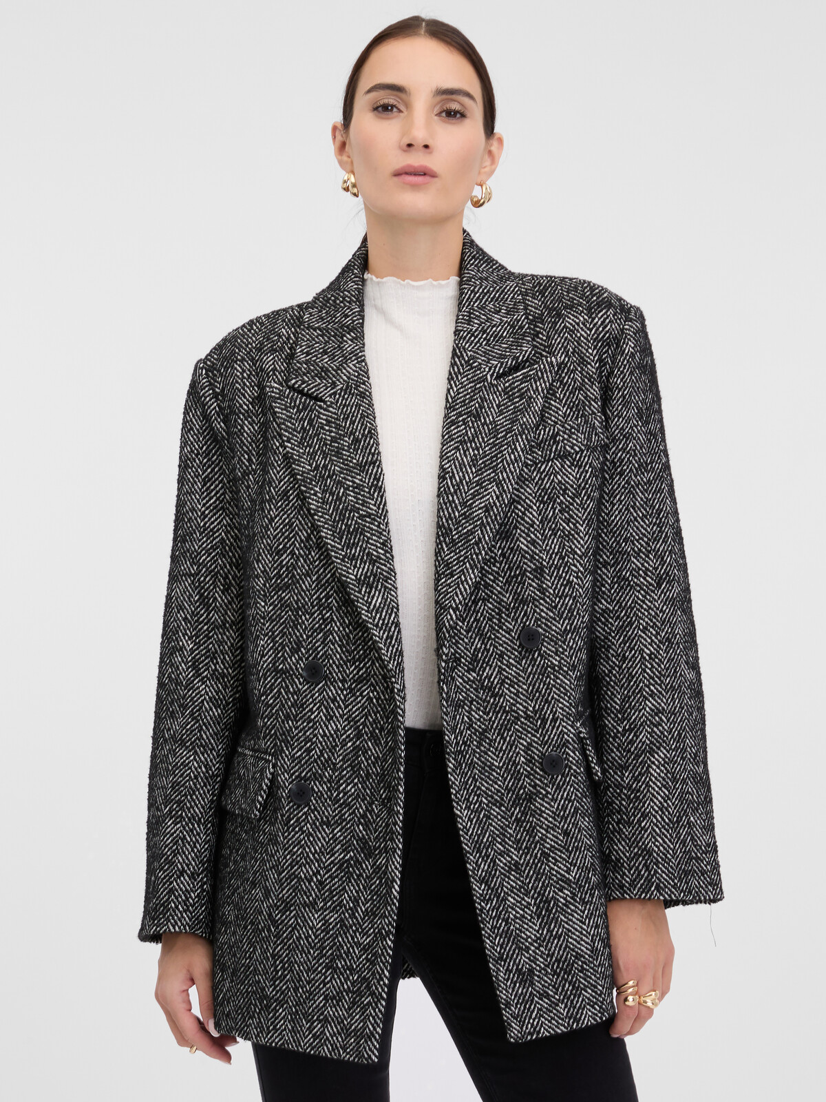 Tmavosivý dámsky krátky kabát ORSAY