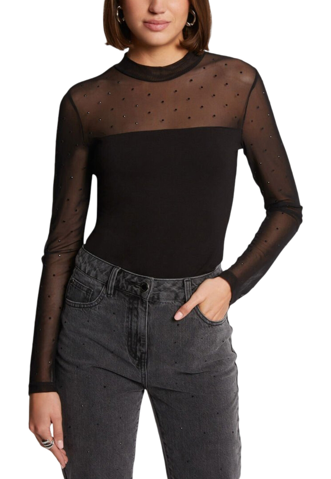 Morgan De Toi čierne body s dlhým rukávom