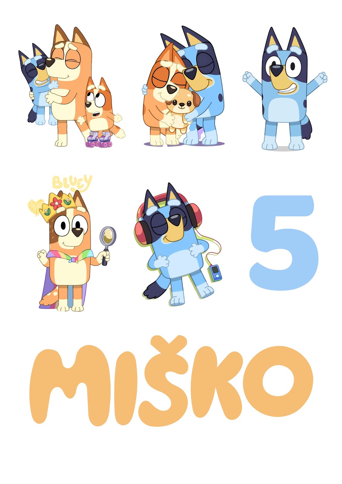 HeliumKing Jedlé personalizované obrázky - Bluey Veľkostť jedlý papier: Fondán 0,5 mm