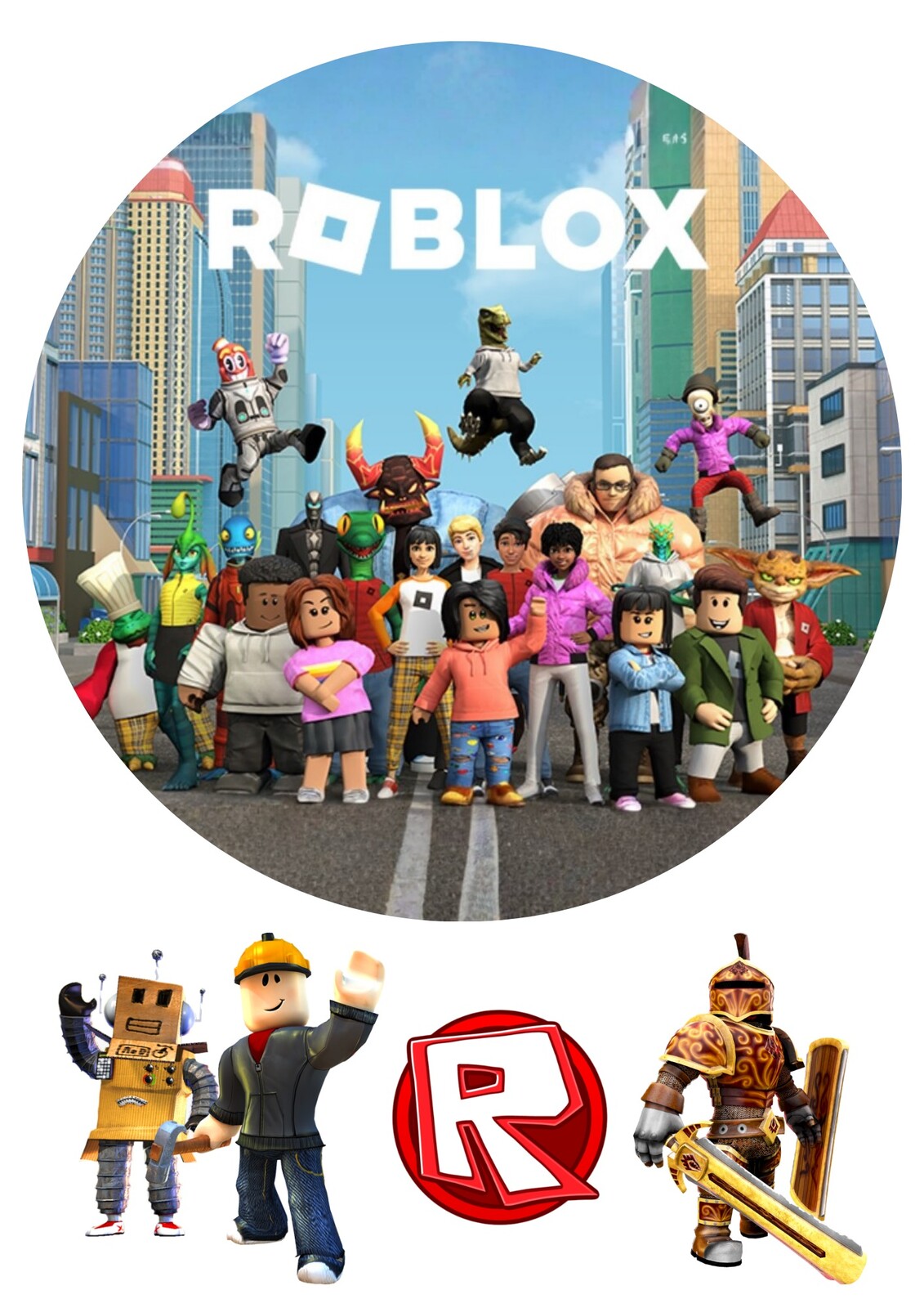 HeliumKing Jedlý obrázok na tortu - Roblox Veľkostť jedlý papier: Fondán 0,5 mm