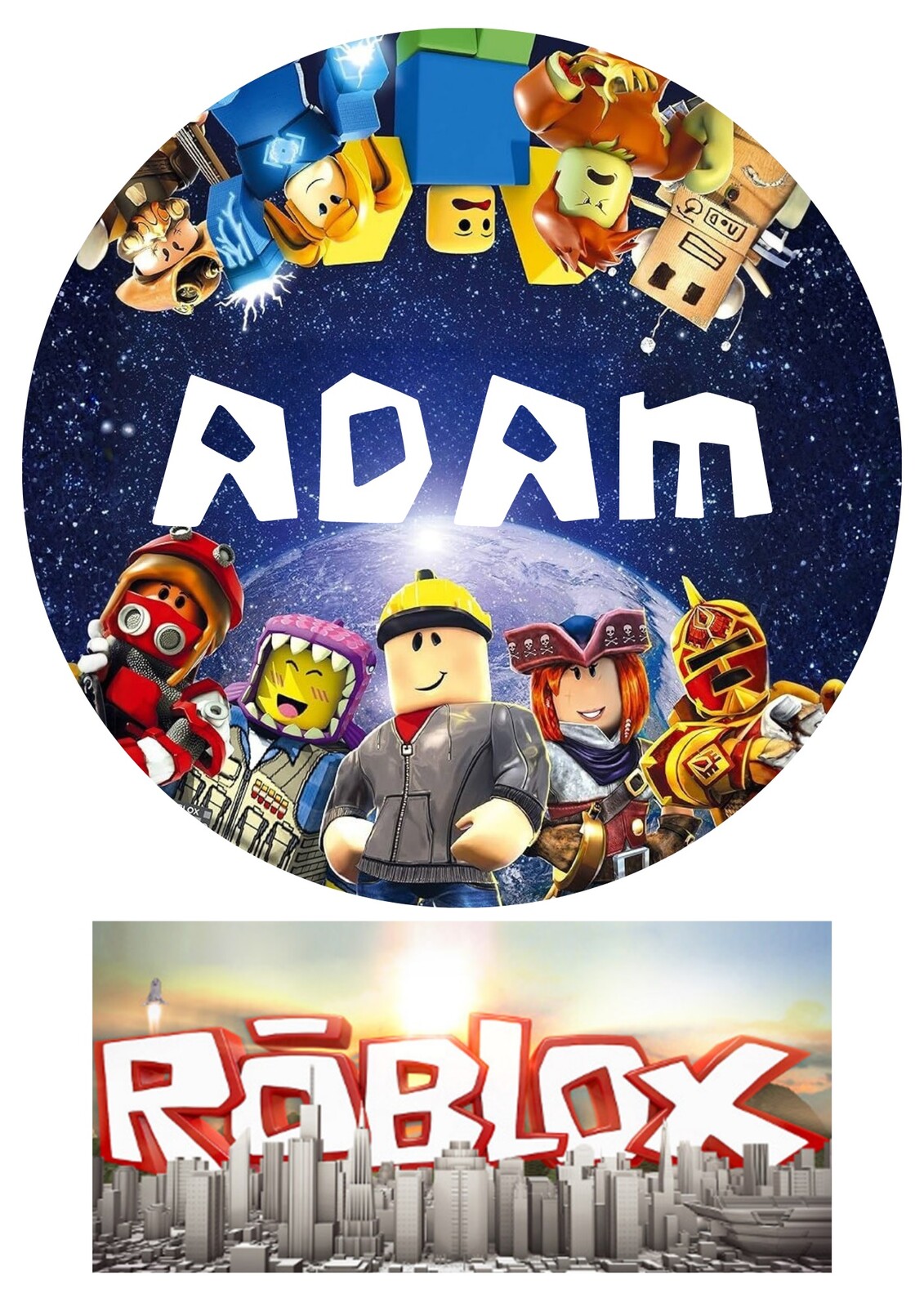 HeliumKing Jedlý personalizovaný obrázok na tortu - Roblox Veľkostť jedlý papier: Fondán 0,5 mm