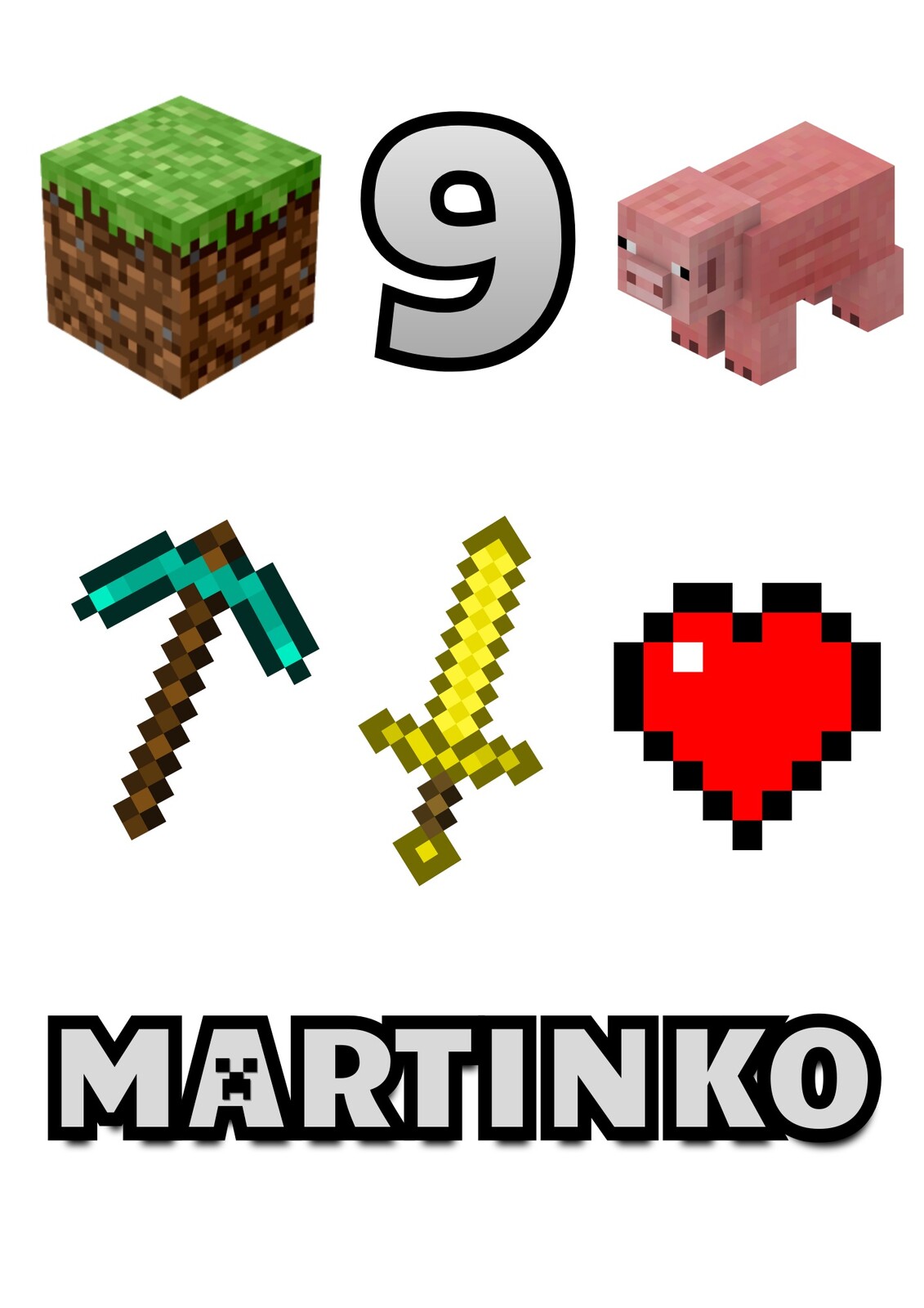 HeliumKing Jedlé personalizované obrázky - Minecraft Veľkostť jedlý papier: Fondán 0,5 mm