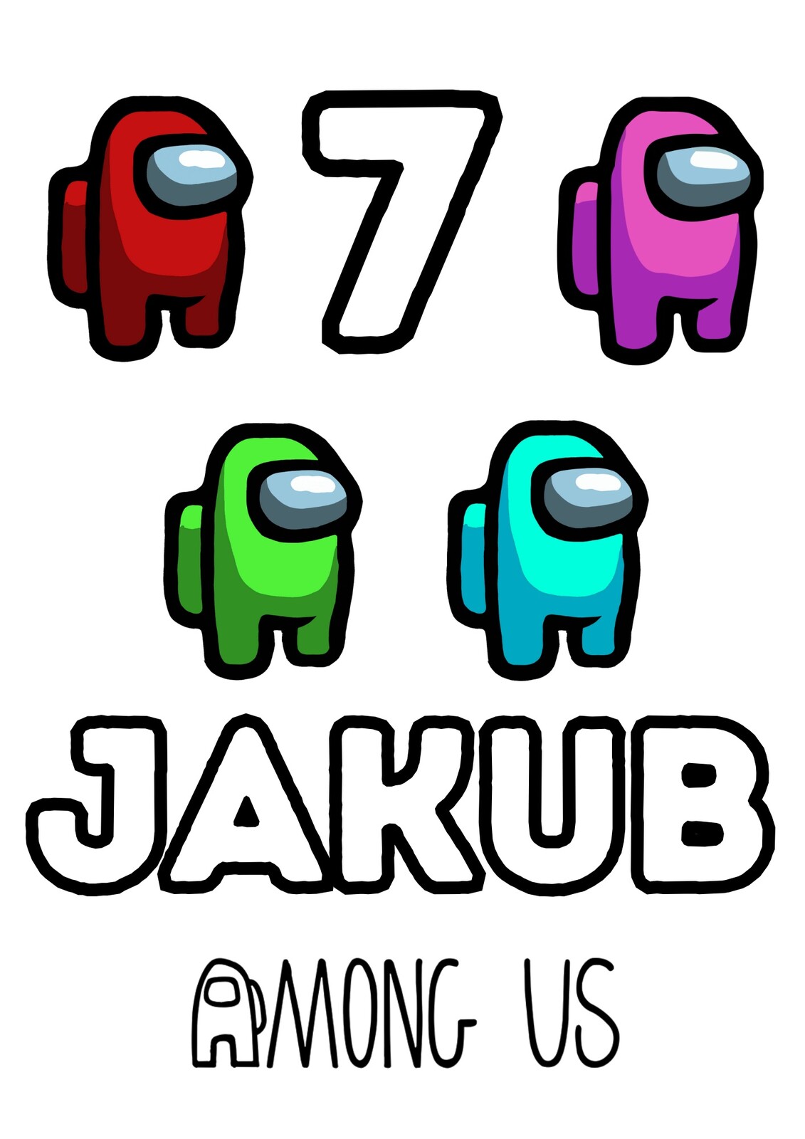 HeliumKing Jedlé personalizované obrázky - Among Us Veľkostť jedlý papier: Fondán 0,5 mm