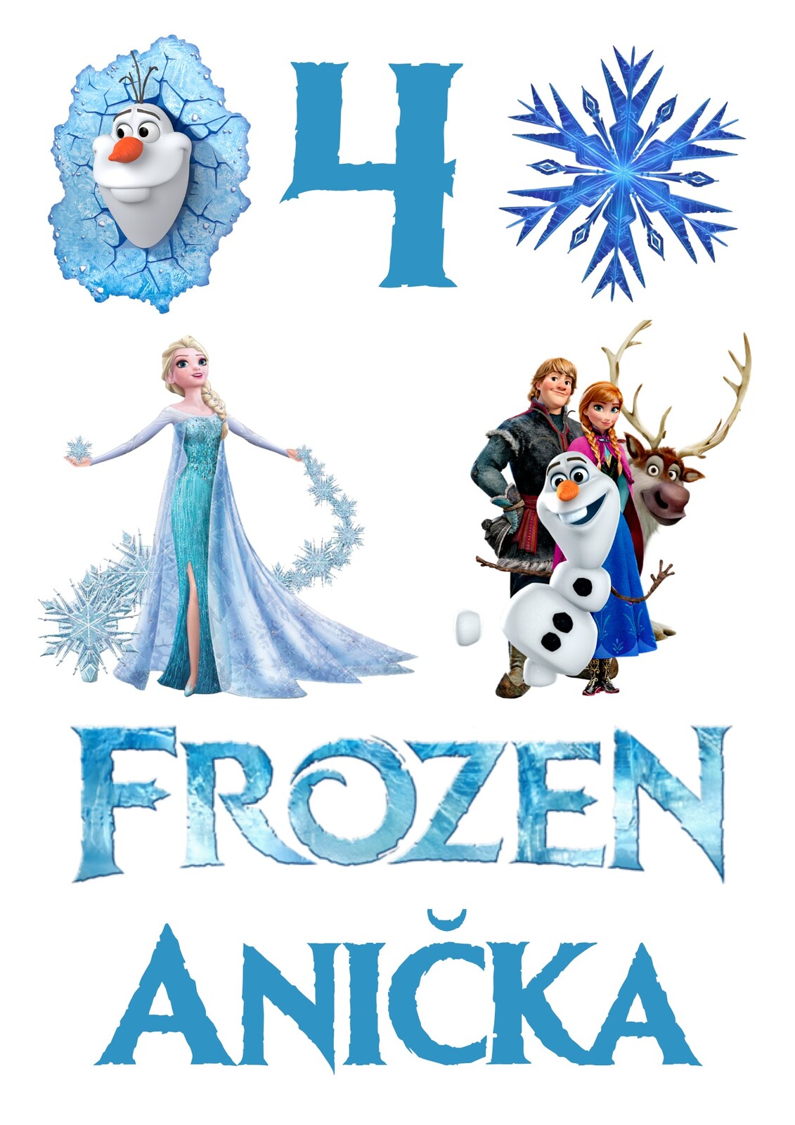 HeliumKing Jedlé personalizované obrázky - Frozen Veľkostť jedlý papier: Fondán 0,5 mm