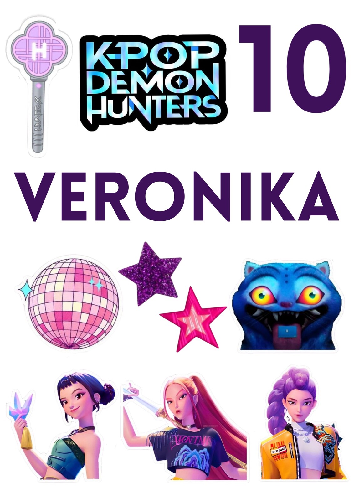 HeliumKing Jedlé personalizované obrázky - KPop Deamon Hunters Veľkostť jedlý papier: Fondán 0,5 mm