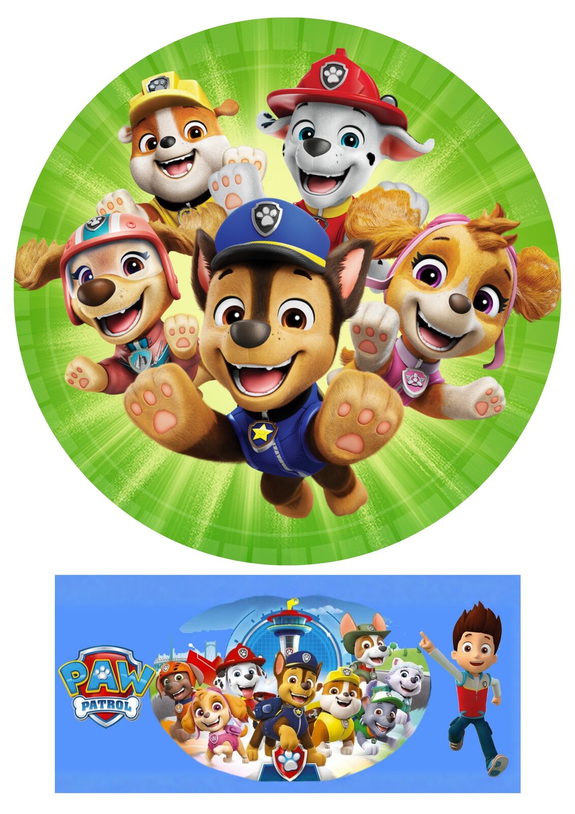 HeliumKing Jedlý obrázok na tortu - Paw Patrol Veľkostť jedlý papier: Fondán 0,5 mm