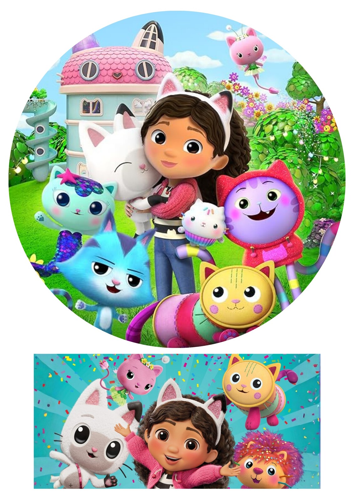 HeliumKing Jedlý obrázok na tortu - Gabby's Dollhouse Veľkostť jedlý papier: Fondán 0,5 mm