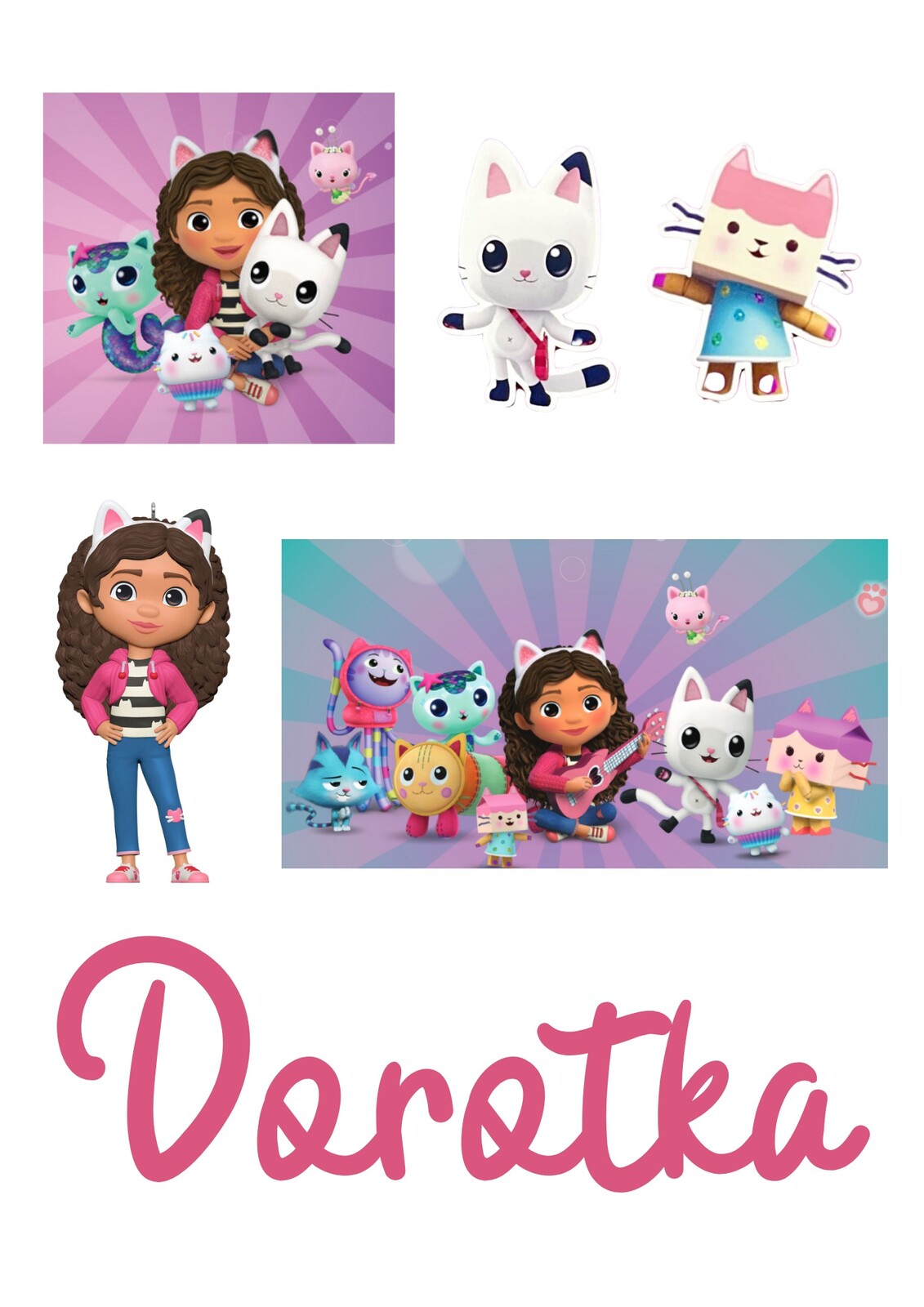 HeliumKing Jedlé personalizované obrázky - Gabby's Dollhouse Veľkostť jedlý papier: Fondán 0,5 mm