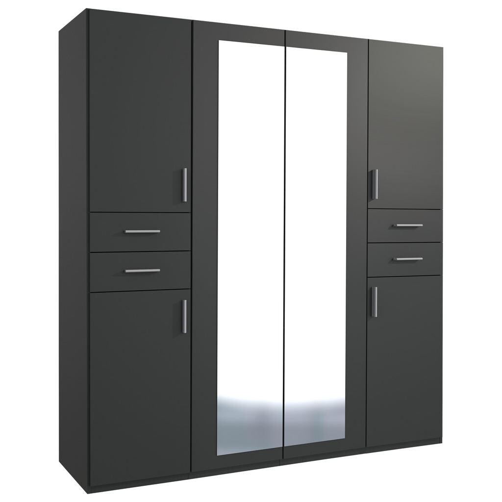 MID.YOU SKRIŇA S OTOČNÝMI DVERAMI, grafitová, 180/208/58 cm