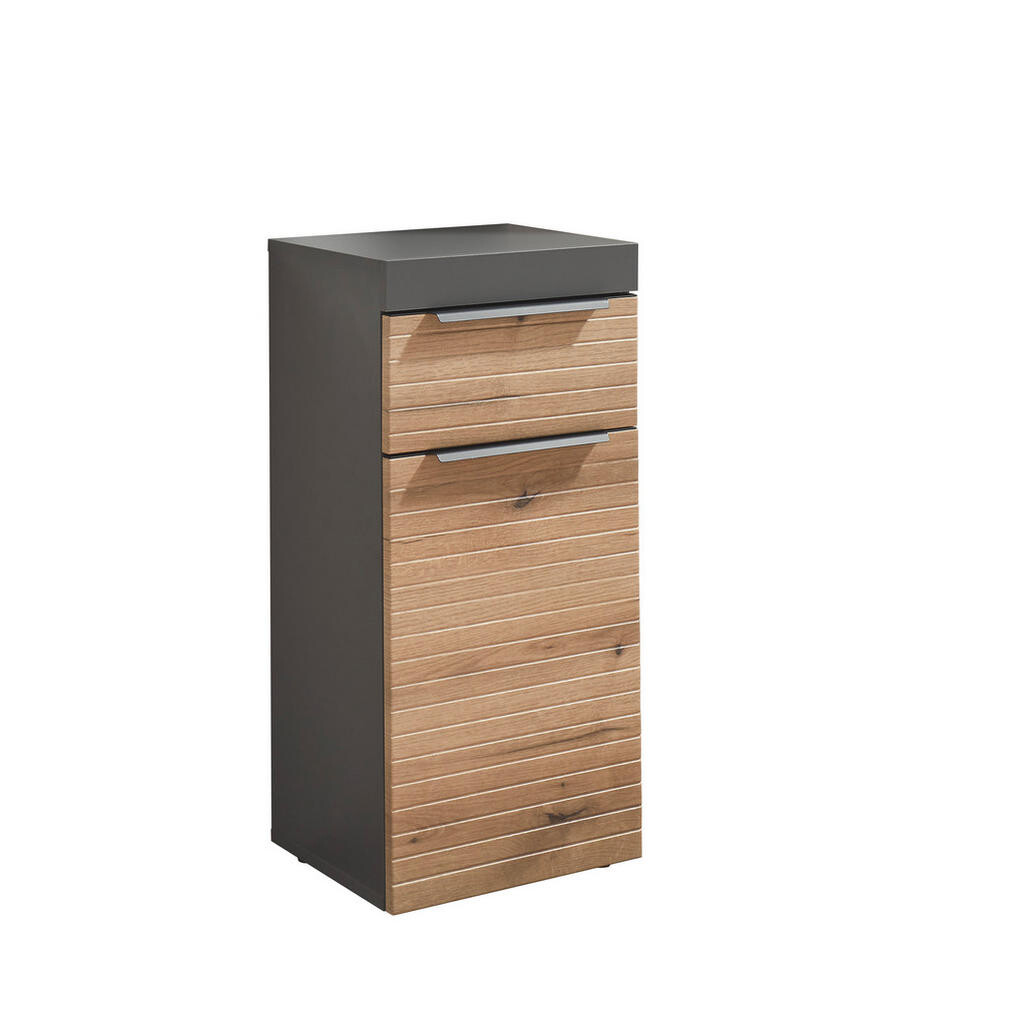 MID.YOU STREDNE VYSOKÁ SKRINKA, grafitová, farba duba, 36/79/31 cm