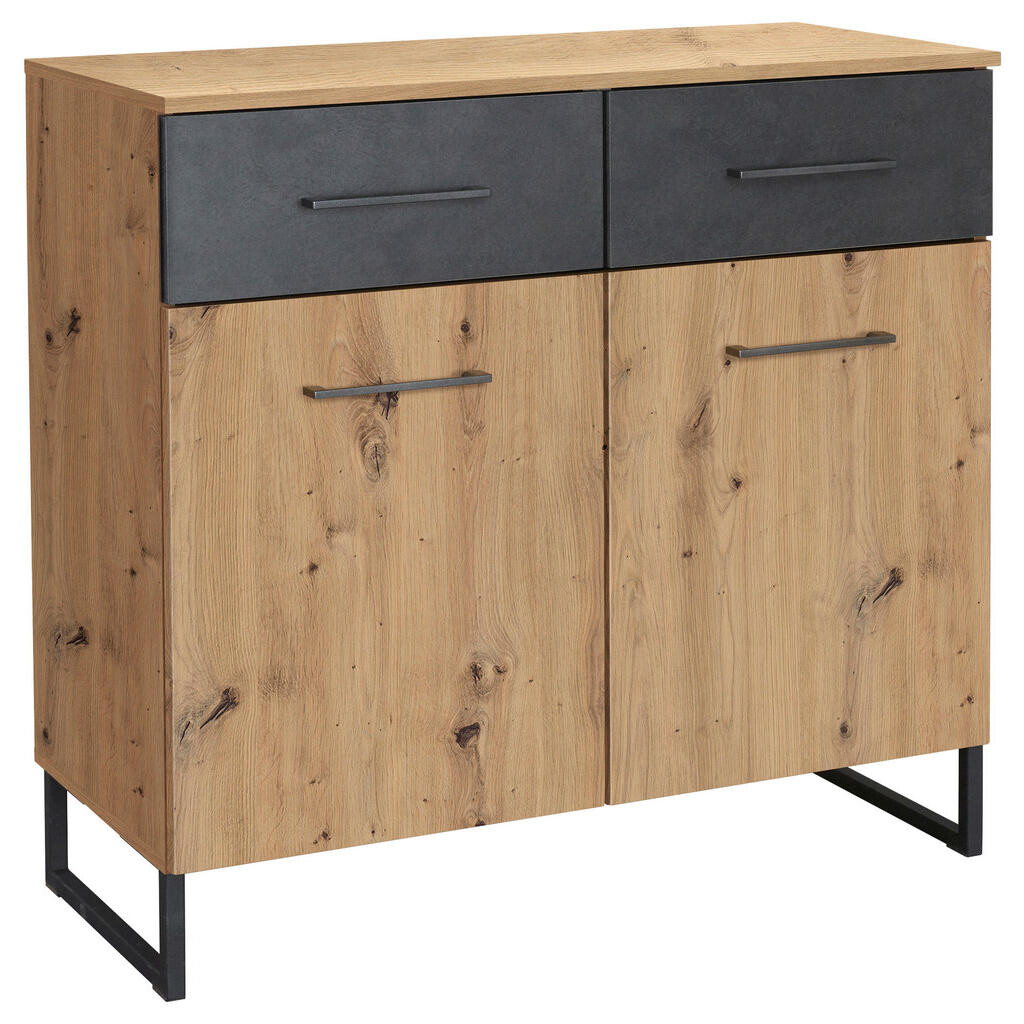 Rauch Möbel KOMODA, antracitová, grafitová, dub artisan, 93/92/44 cm