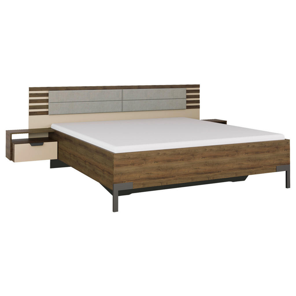 Rauch Möbel ZOSTAVA S POSTEĽOU, 180/200 cm, šampanská, tmavý dub