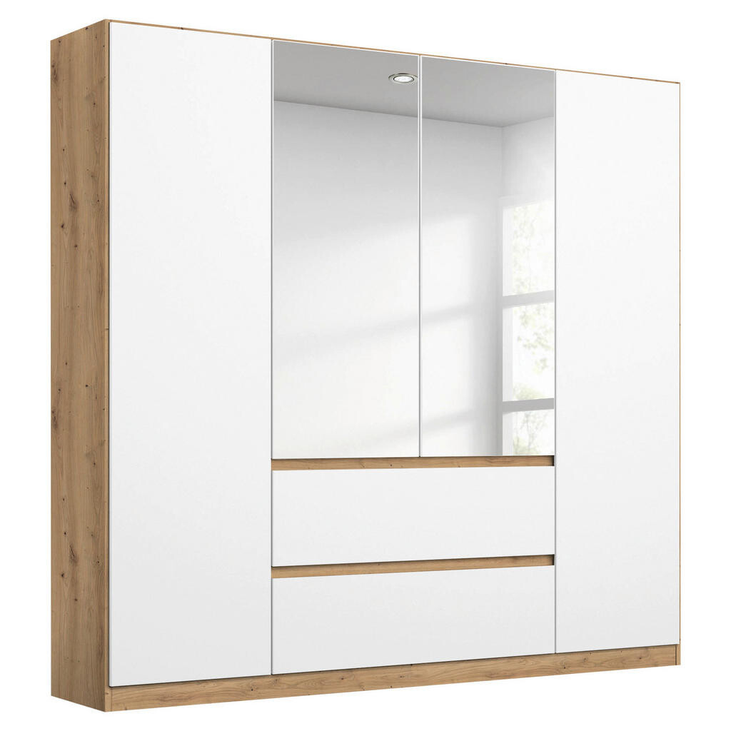 Rauch Möbel SKRIŇA S OTOČNÝMI DVERAMI, strieborná, biela, dub artisan, 181/197/54 cm