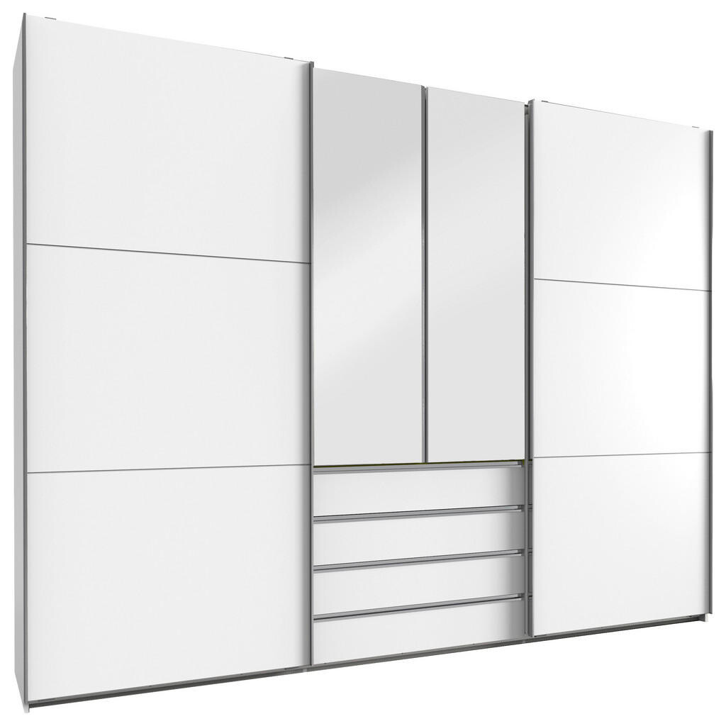 MID.YOU ŠAT. SKRIŇA S POSUV. DVERAMI, strieborná, biela, 300/236/65 cm