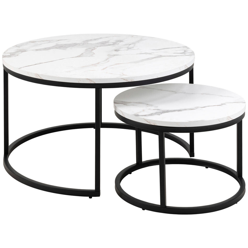 MID.YOU KONFERENČNÝ STOLÍK, čierna, biela, kov, kompozitné drevo, 80/45/80 cm