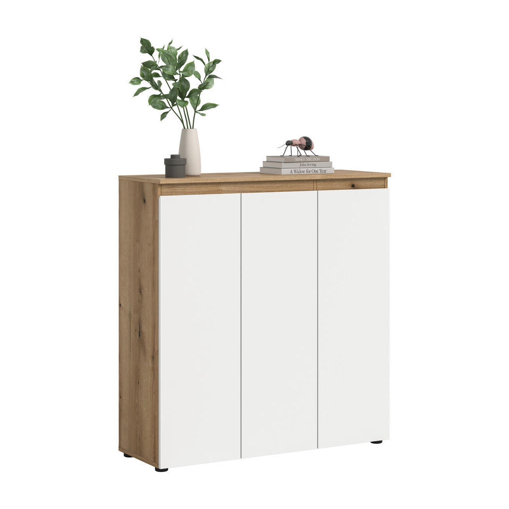 Livetastic SKRINKA NA TOPÁNKY, biela, farba duba, 105/111/37 cm