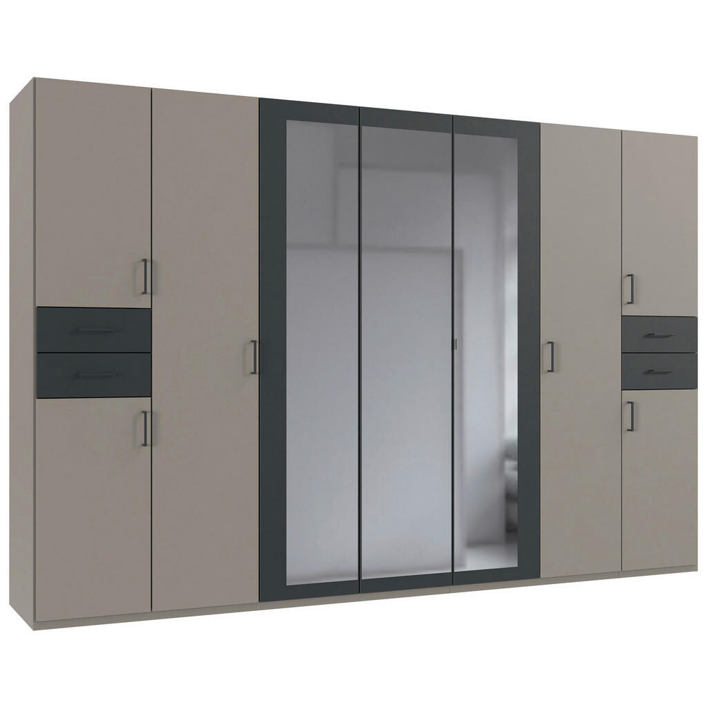 MID.YOU SKRIŇA S OTOČNÝMI DVERAMI, grafitová, sivá, Sahara, 313/208/58 cm