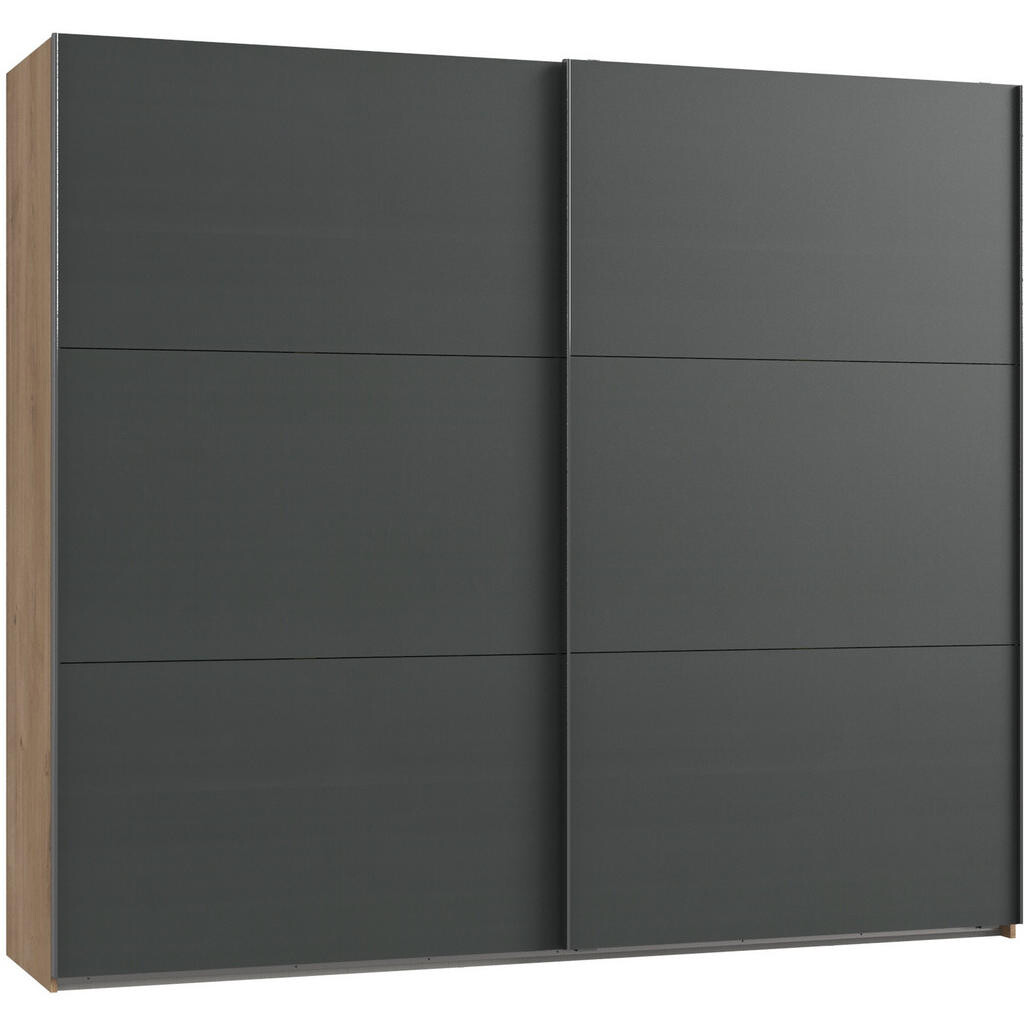 MID.YOU ŠAT. SKRIŇA S POSUV. DVERAMI, grafitová, farba duba, 200/216/65 cm