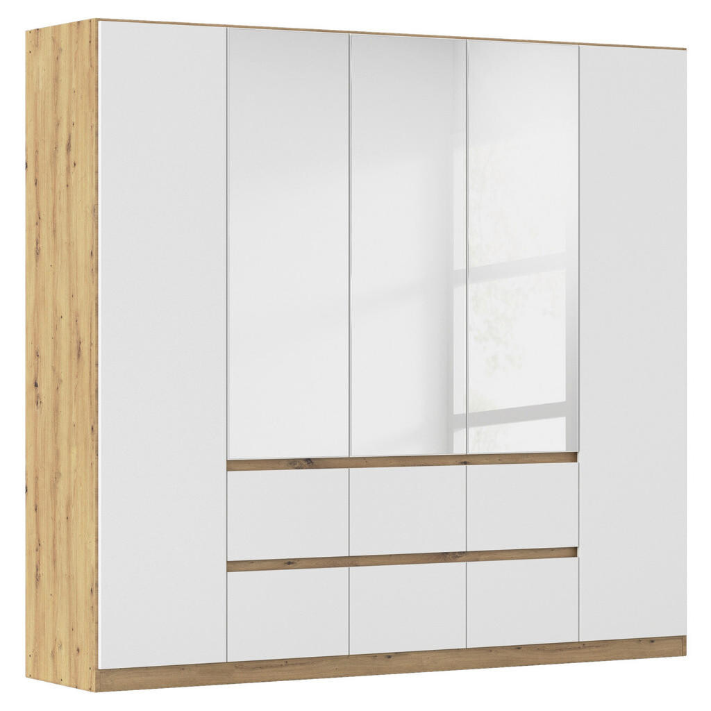 Rauch Möbel SKRIŇA S OTOČNÝMI DVERAMI, strieborná, biela, dub artisan, 226/210/54 cm