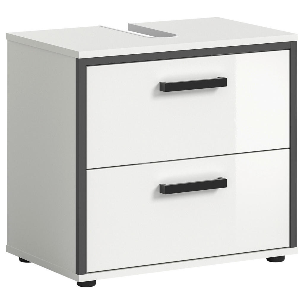 MID.YOU SKRINKA POD UMÝVADLO, biela s vysokým leskom, biela s vysokým leskom, 60/55/37 cm