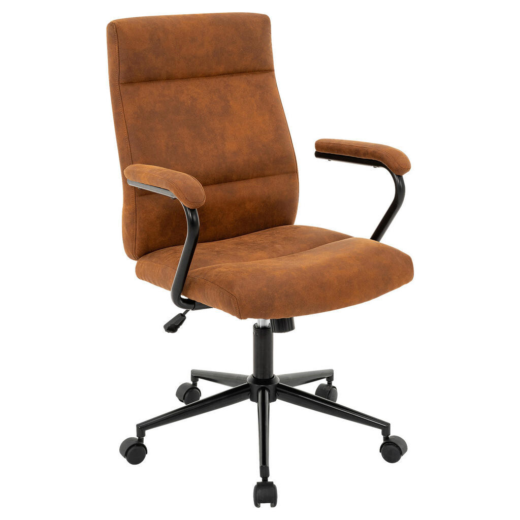 MID.YOU OTOČNÁ STOLIČKA, tkaná textília, čierna, karamelová