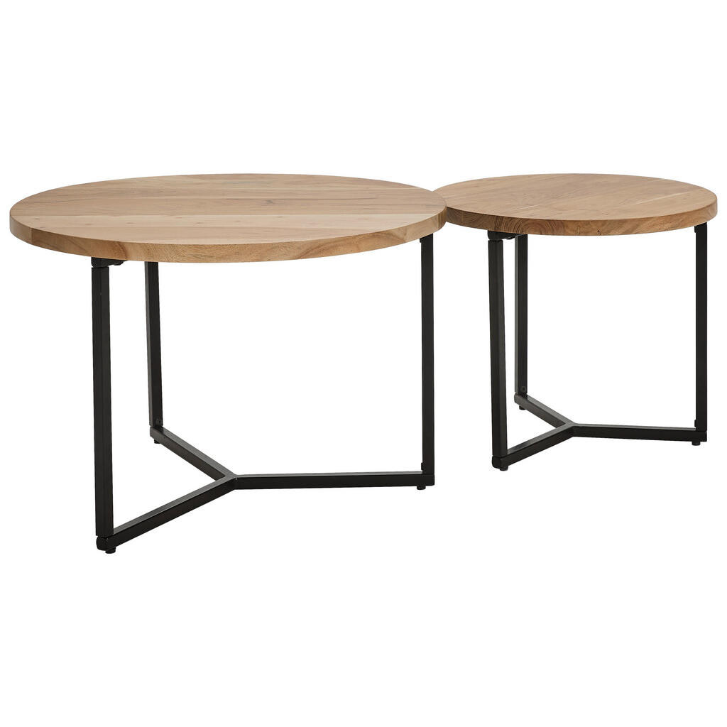 Livetastic SADA KONFERENČNÝCH STOLÍKOV, prírodná farba, drevo, kov, 70/50/70/50/45/42 cm