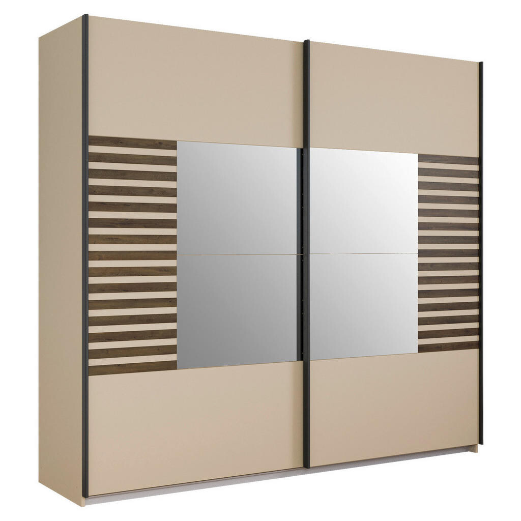 Rauch Möbel ŠAT. SKRIŇA S POSUV. DVERAMI, šampanská, tmavý dub, 226/210/62 cm