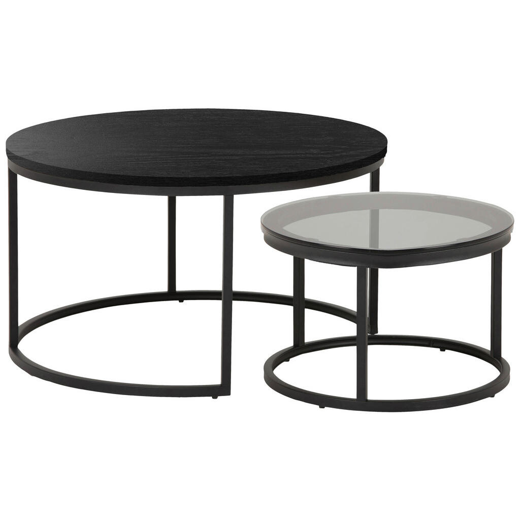 MID.YOU KONFERENČNÝ STOLÍK, čierna, kov, kompozitné drevo, 80/45/80 cm