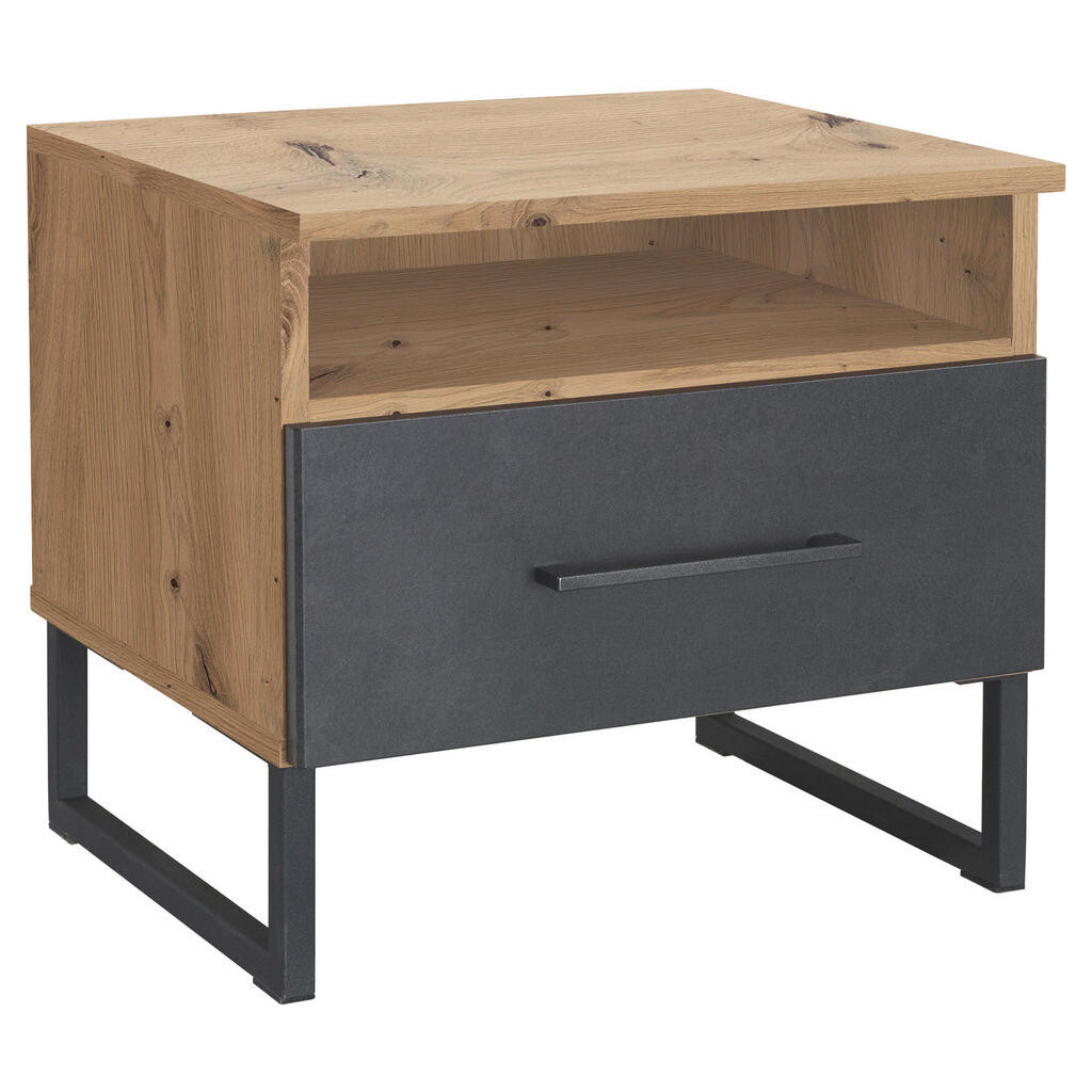 Rauch Möbel NOČNÝ STOLÍK, antracitová, grafitová, dub artisan, 47/44/44 cm