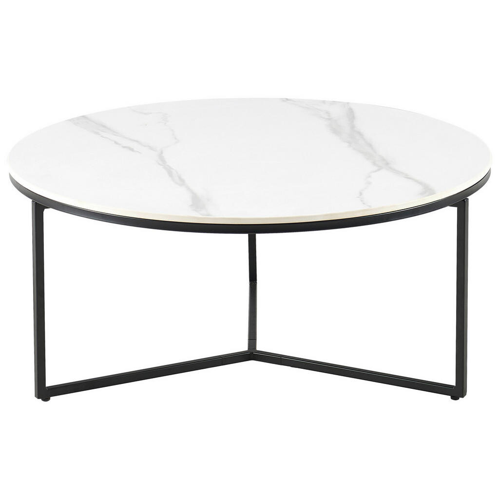 Livetastic KONFERENČNÝ STOLÍK, čierna, biela, kov, keramika, 80/80/37 cm