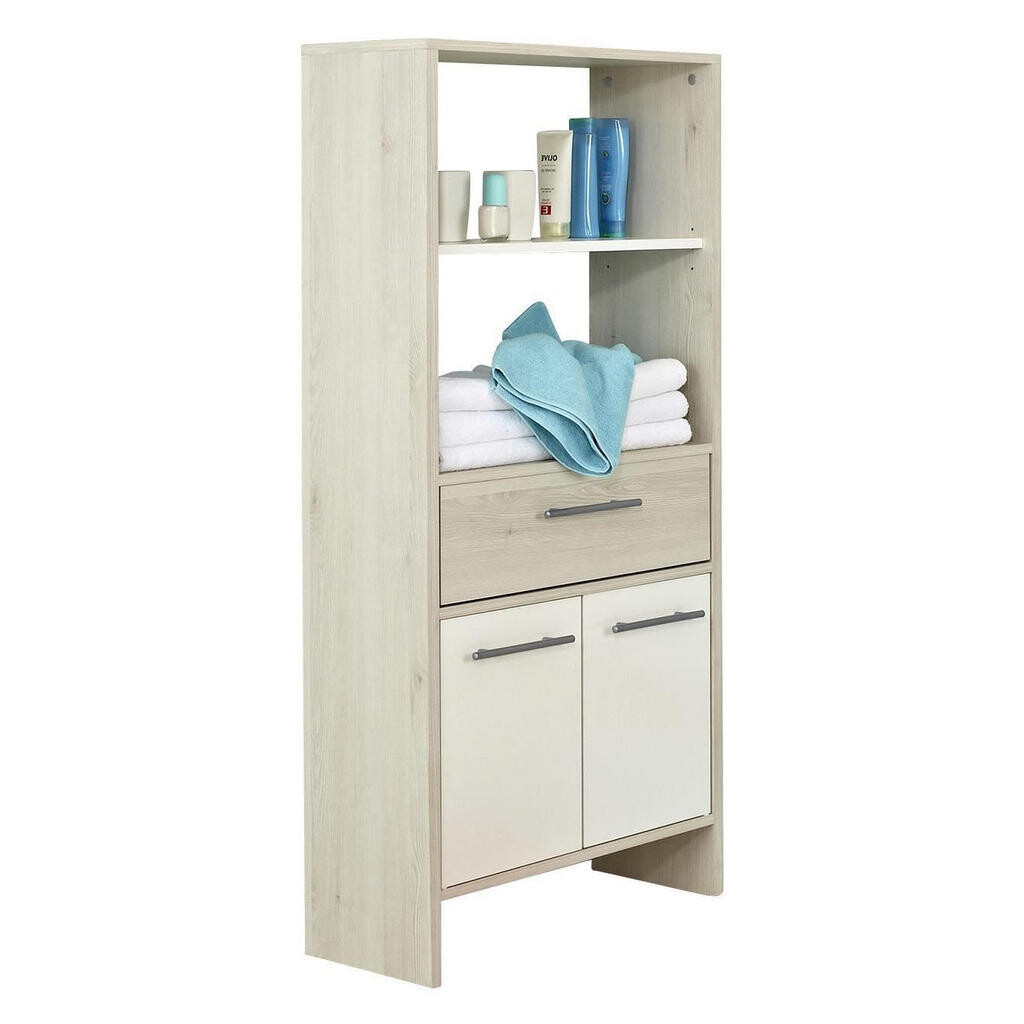 Carryhome STREDNE VYSOKÁ SKRINKA, biela, farba pínie, 62/136,2/28 cm