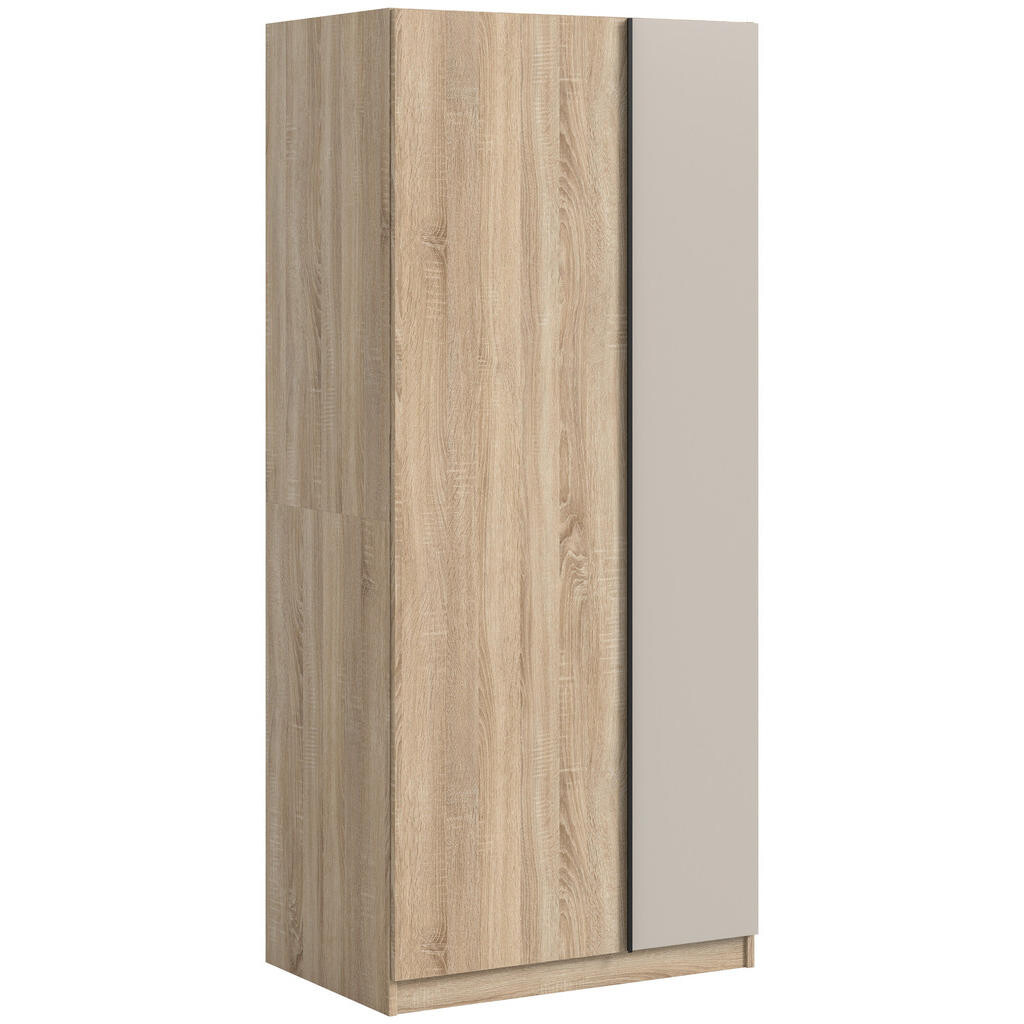 MID.YOU SKRIŇA S OTOČNÝMI DVERAMI, dub sonoma, kašmírová, 80/183/53 cm
